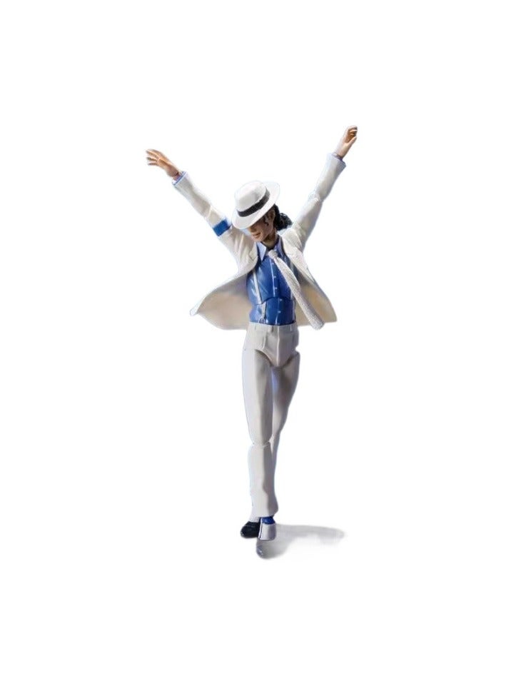 General Michael Jackson Michael crime master white clothes moonwalk figure ornament for fans and friends (16cm)  - Image 1