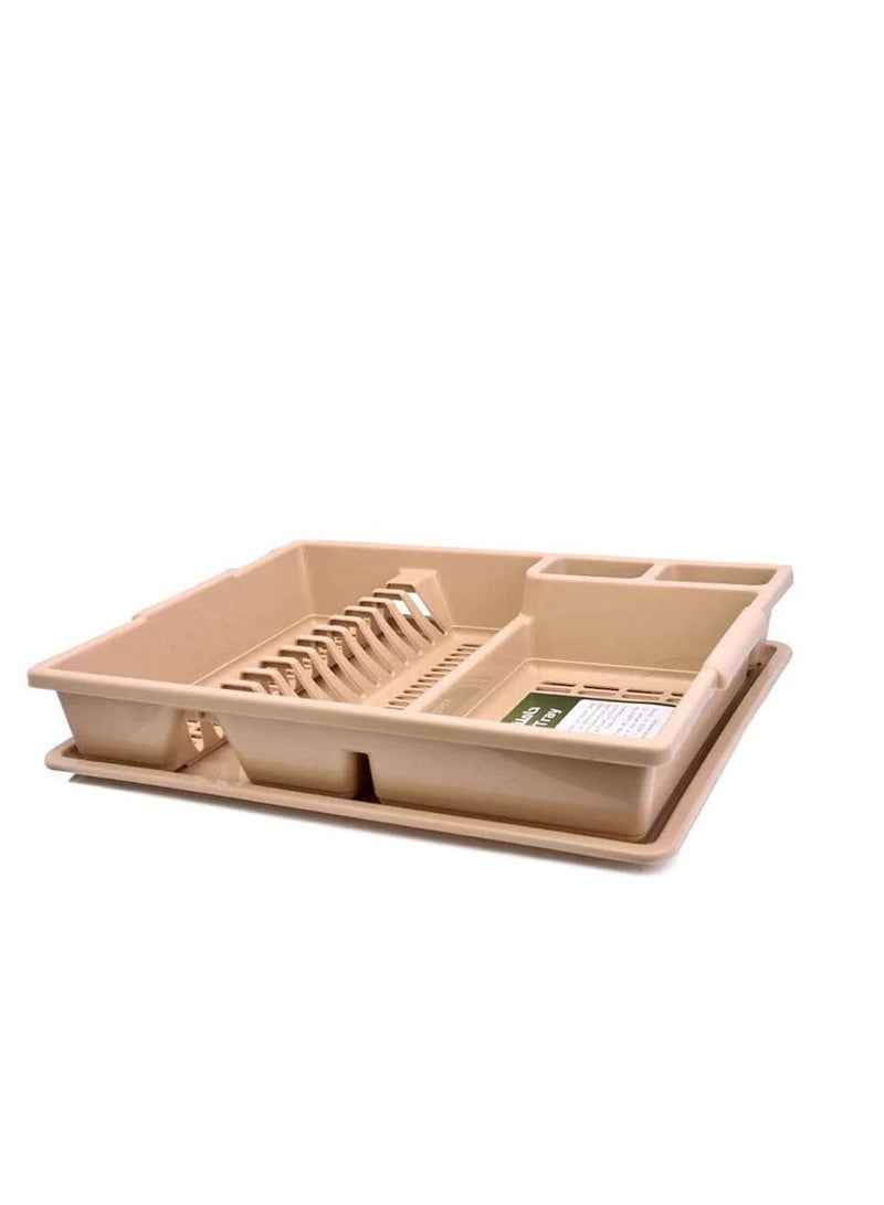 بلاستيكنا رف أطباق مع صينية بيج - Image 1