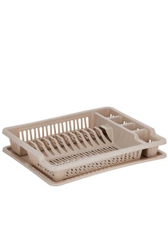 Plasticna Dish rack with tray beige  - Image 2