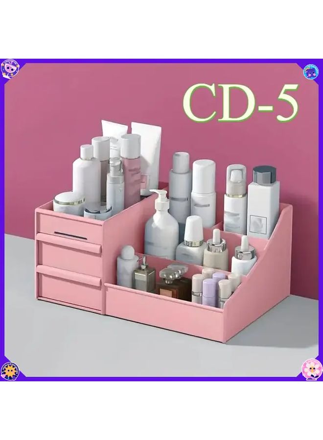 Cream Color Cosmetic Storage Box Portable Makeup Bag for Lipstick Eyeshadow Brushes Lotion Nail Polish Travel Organizer No Power Required Lightweight Easy Clean Material - Image 1
