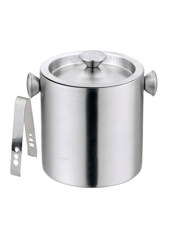 Ayda دلو ثلج بمقبض جانبي وجدار مزدوج مع ملقط وغطاء لتبريد الشمبانيا - Image 1