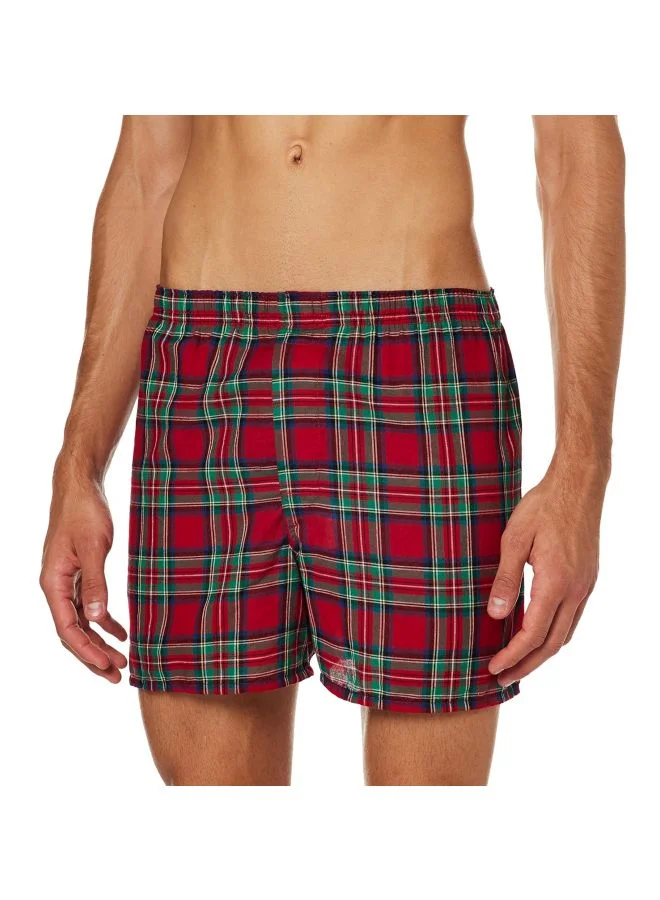 Hanes Hanes Red Label Mens Inside Exposed Waistband Woven Boxers 2 Pack