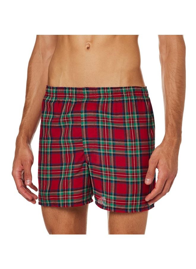 Hanes - Hanes Red Label Mens Inside Exposed Waistband Woven Boxers 2 Pack - Image 1
