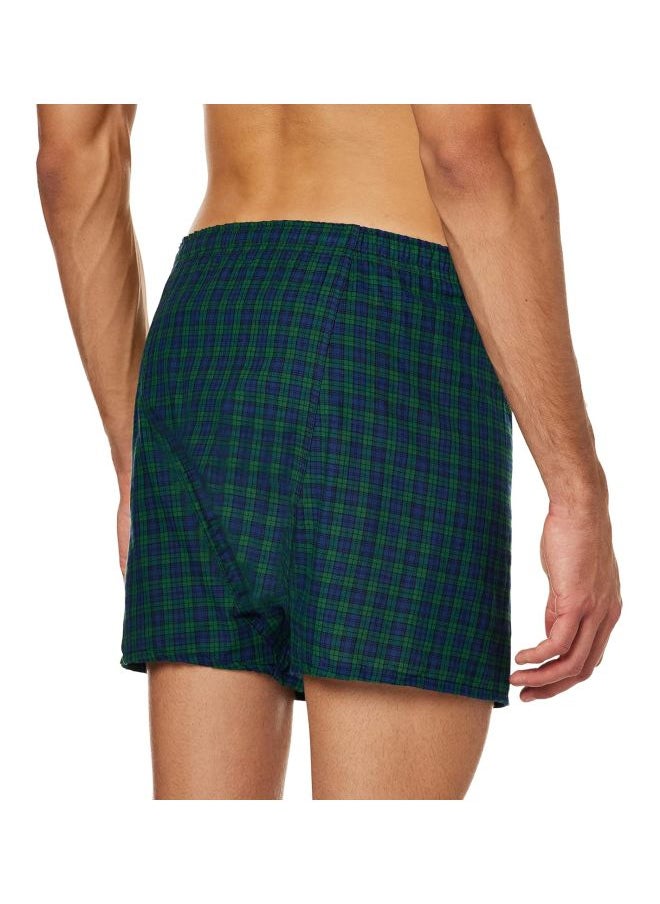 Hanes - Hanes Red Label Mens Inside Exposed Waistband Woven Boxers 2 Pack - Image 1