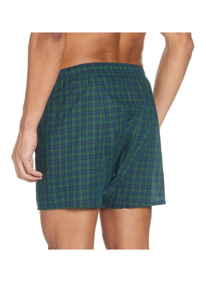 هينز Hanes Red Label Mens Inside Exposed Waistband Woven Boxers 2 Pack