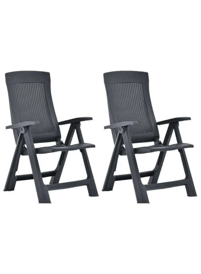 فيداكسل كراسي مستلقية الحديقة 2 PCS البلاستيك أنثراسيت  - Image 1