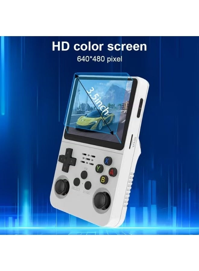 R36S Retro Handheld Game Console, 3.5 inch HD Display, Dual 3D Joysticks, 11 Emulator, Retro Handheld Video Game Console with 64GB 20000 Games, Portable Pocket Video Player Games For Boy And Girls Gift. (White)  - Image 3
