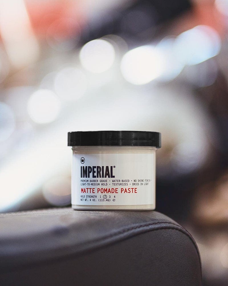 Imperial Barber Grade Products Matte Pomade Paste - Light-Medium Hold, Natural, No-Shine Finish, Non-Greasy, Add Volume - 2 oz - Image 4