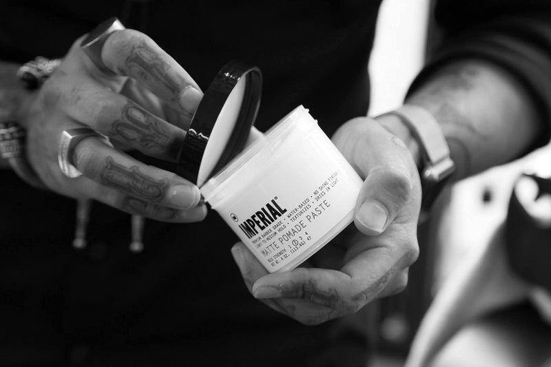 Imperial Barber Grade Products Matte Pomade Paste - Light-Medium Hold, Natural, No-Shine Finish, Non-Greasy, Add Volume - 2 oz - Image 5