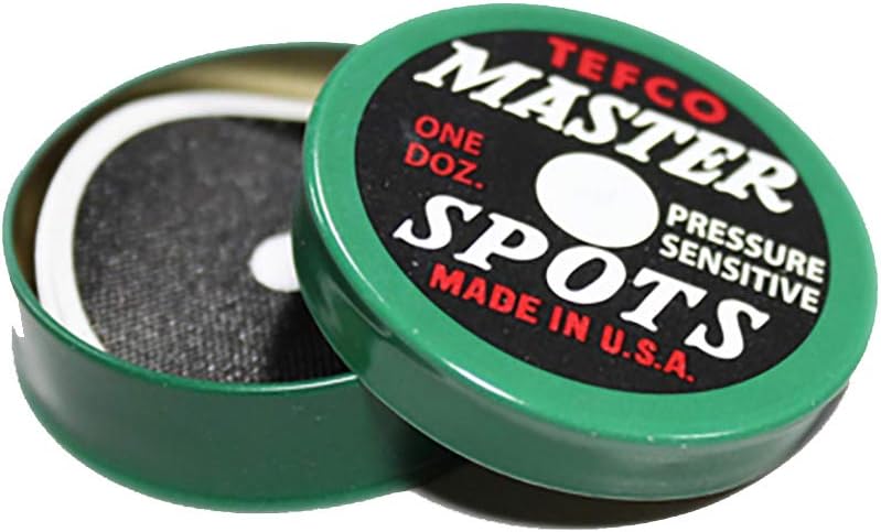 Tweeten Fibre Co Tefco Multicolor Pool Table Spots - 12 Pressure Sensitive Spots for Billiards - Image 1