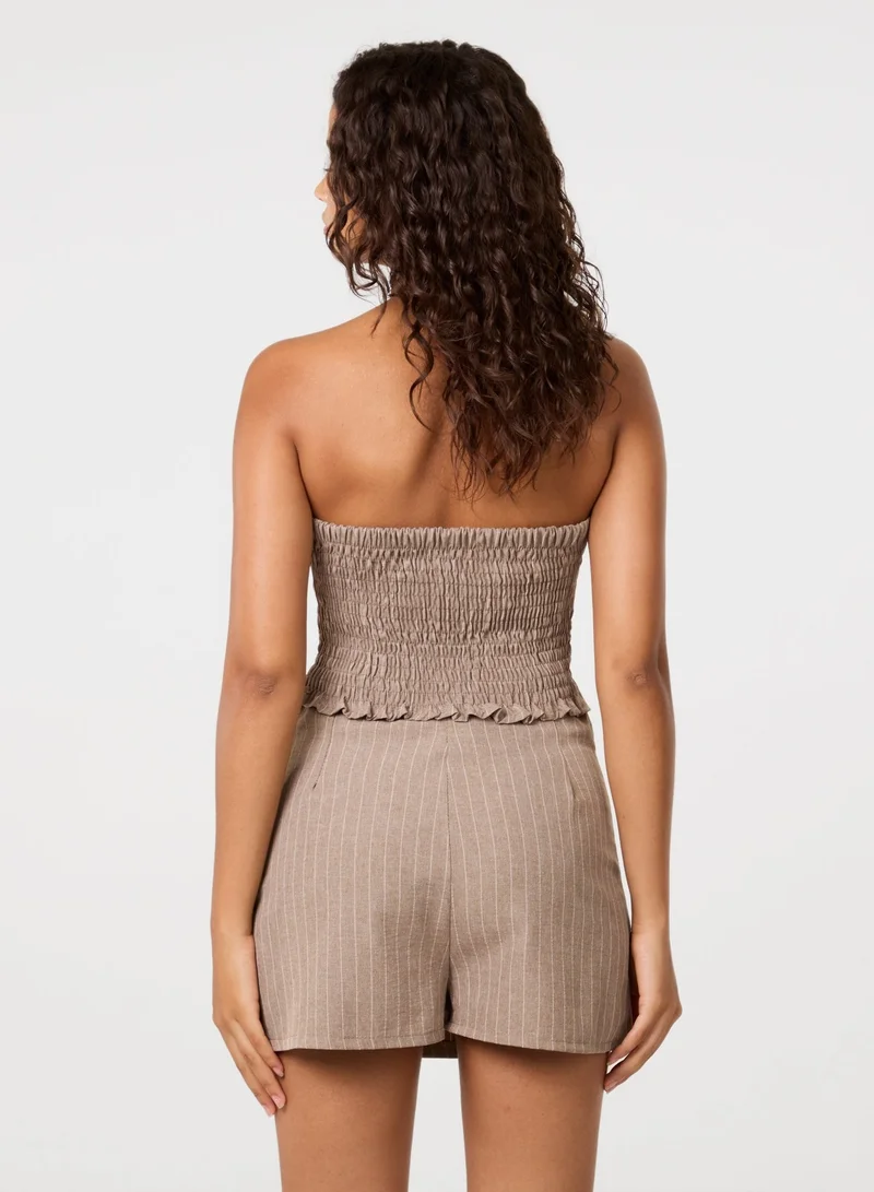 Pink Vanilla  Bustier Pinstripe Button Top for Women | Best Price UAE