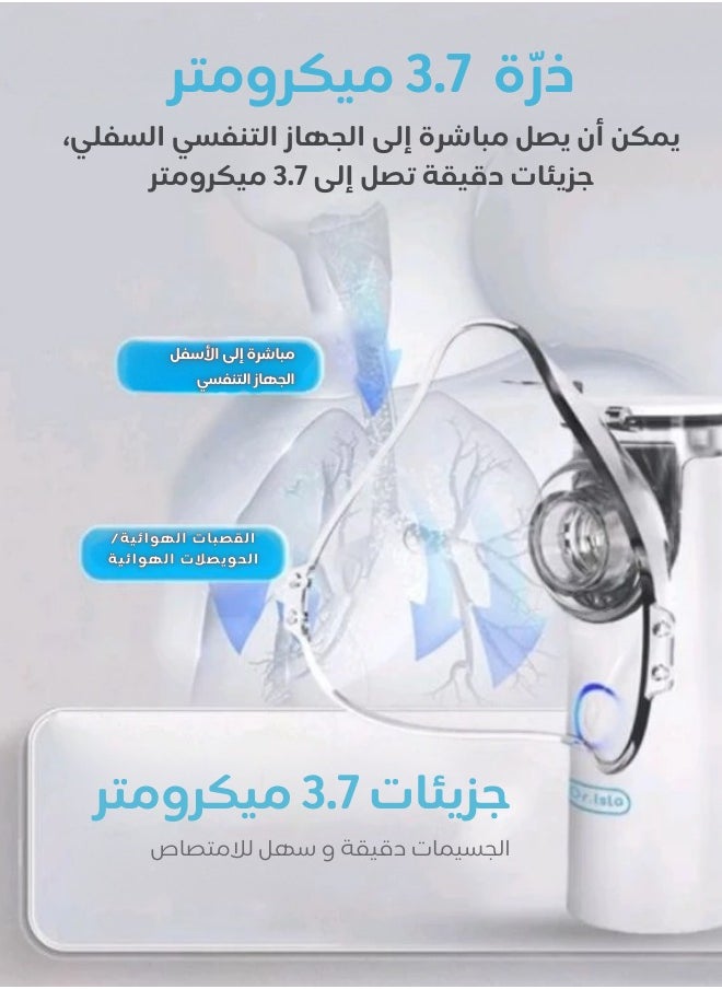 Dr.isla - Portable Nebulizer for Adults and Children, Handheld Mesh Inhaler, Mini Ultrasonic Humidifier for Home and Travel Use, Mesh Inhalators with Masks and Mouthpieces - Image 1