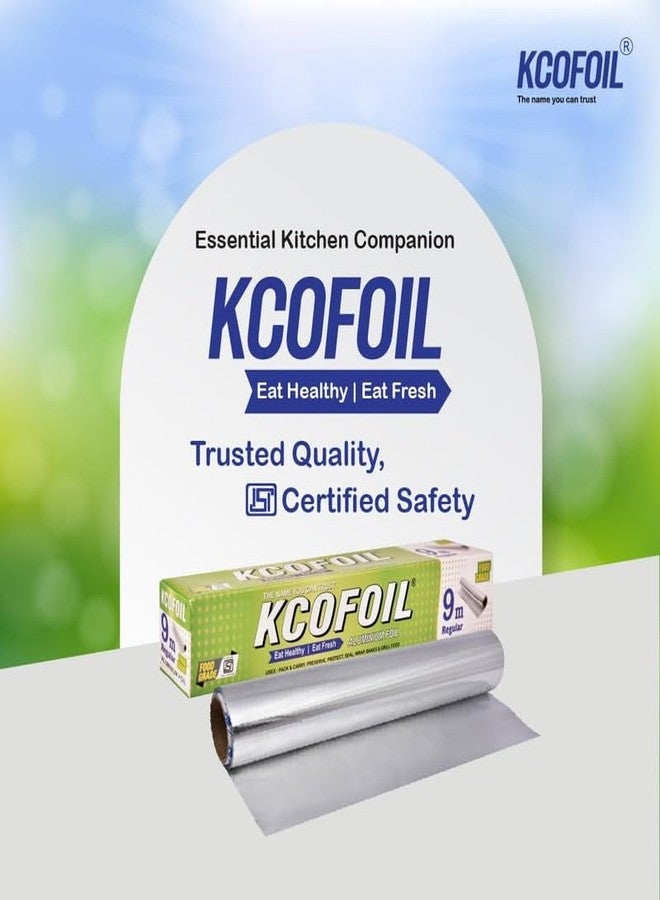 KCOFOIL Aluminium Foil Roll - 9 Meter (Pack of 2) | 11 Micron Thickness Food-Grade Silver Foil Paper for Lunch & Tiffin | Multipurpose Kitchen Wrap for Cooking, Baking, Grilling & Food Storage - Image 5