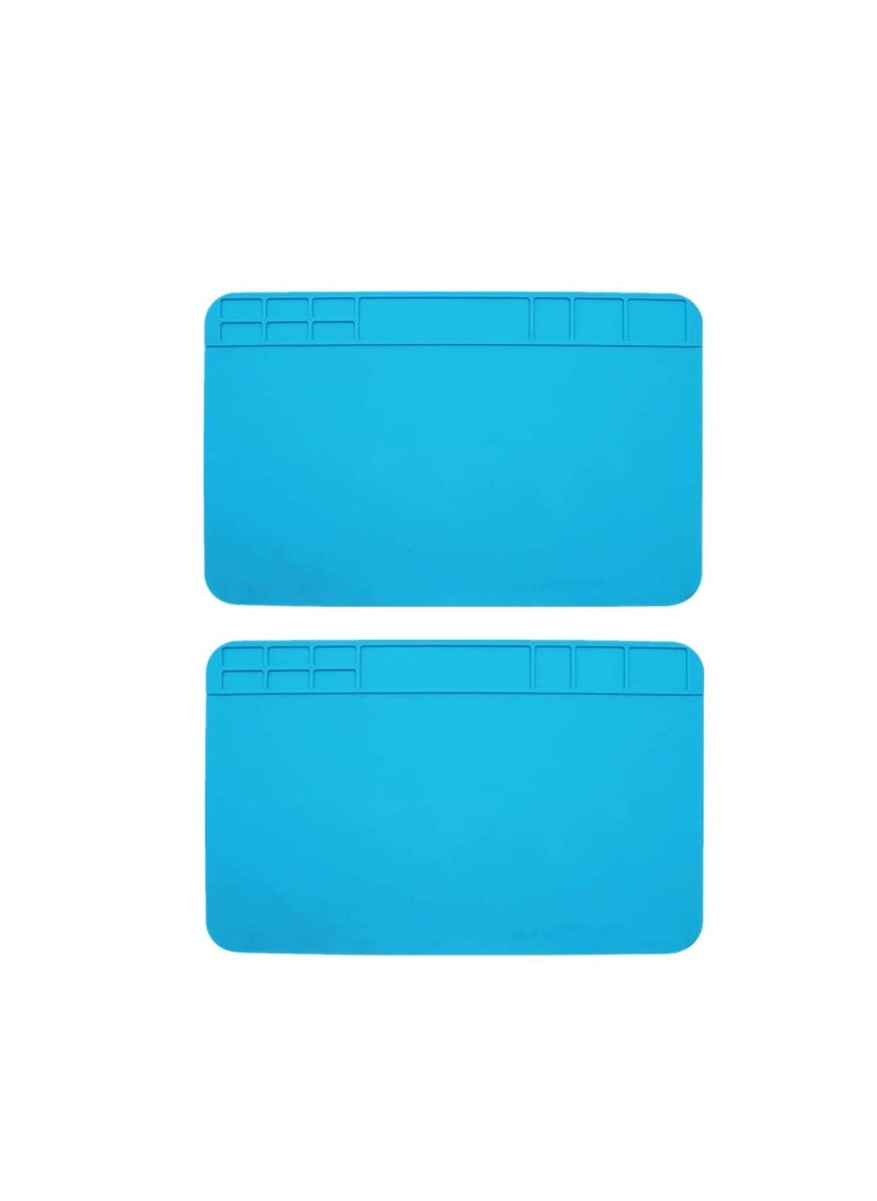 KASTWAVE Multi Purpose Work Mat, Repair Mat Soldering Mat Silicone Work Station with Grids Used for Watch Phone Laptop Repair Soldering Repair Smartphone LCD Screen Separator Machine Repair Tools (2 Pack)  - Image 1