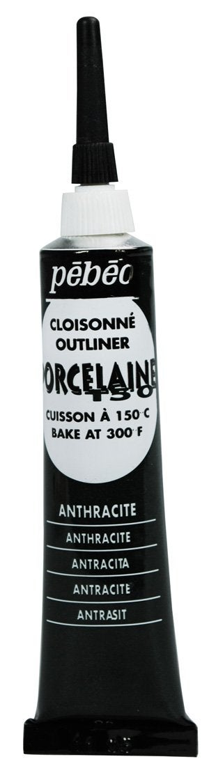 PEBEO Porcelaine 150 China Paint Outliner Anthracite Black 06 Fl Oz Pack of 1 036006