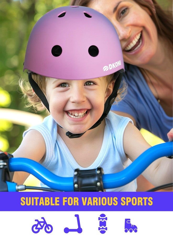 DKONI Kids Bike Helmet, Adjustable and Multi-Sport, from Toddler to Youth, 3 Sizes (Pink-Purple-Pink, S: 18.9″-20.5″(48-52cm)) - Image 3
