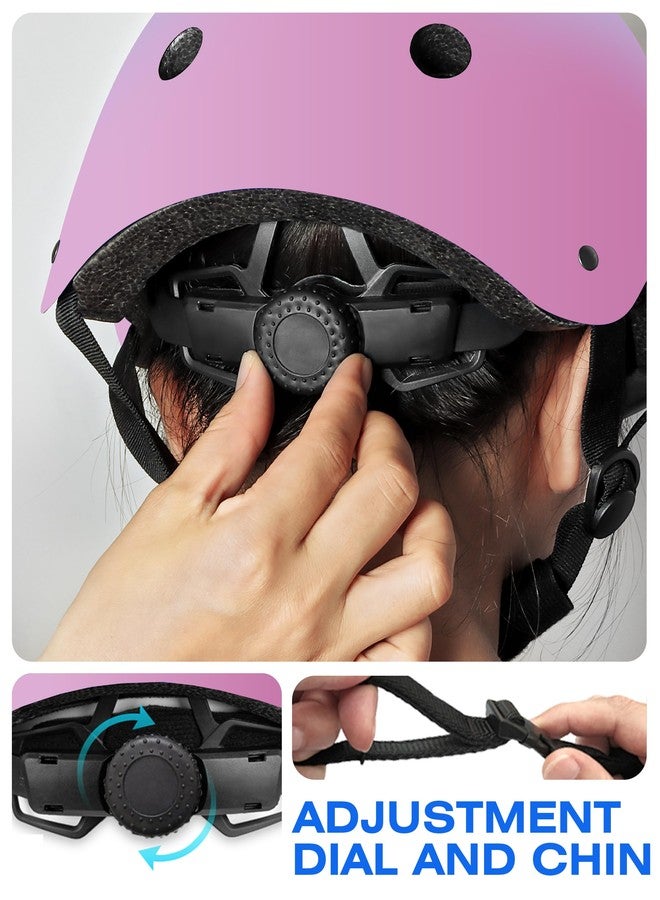 DKONI Kids Bike Helmet, Adjustable and Multi-Sport, from Toddler to Youth, 3 Sizes (Pink-Purple-Pink, S: 18.9″-20.5″(48-52cm)) - Image 5