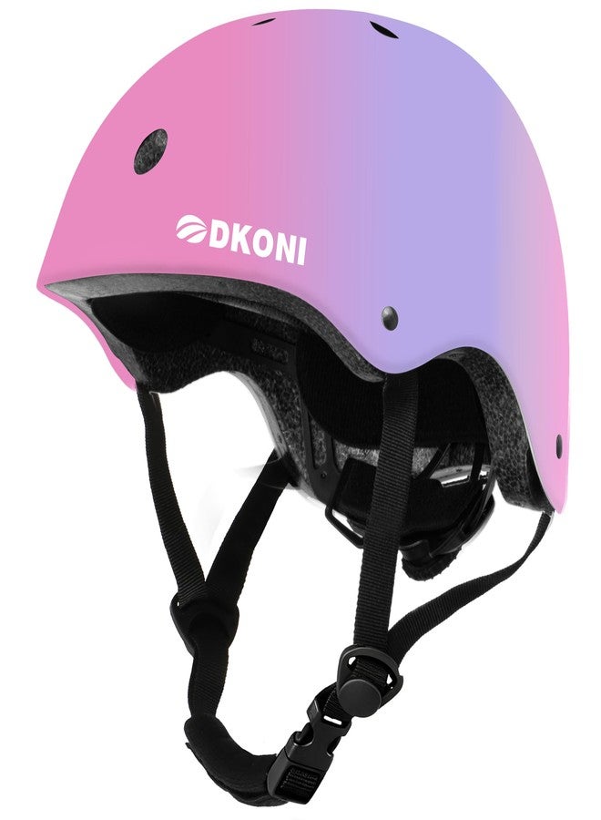 DKONI Kids Bike Helmet, Adjustable and Multi-Sport, from Toddler to Youth, 3 Sizes (Pink-Purple-Pink, S: 18.9″-20.5″(48-52cm)) - Image 1