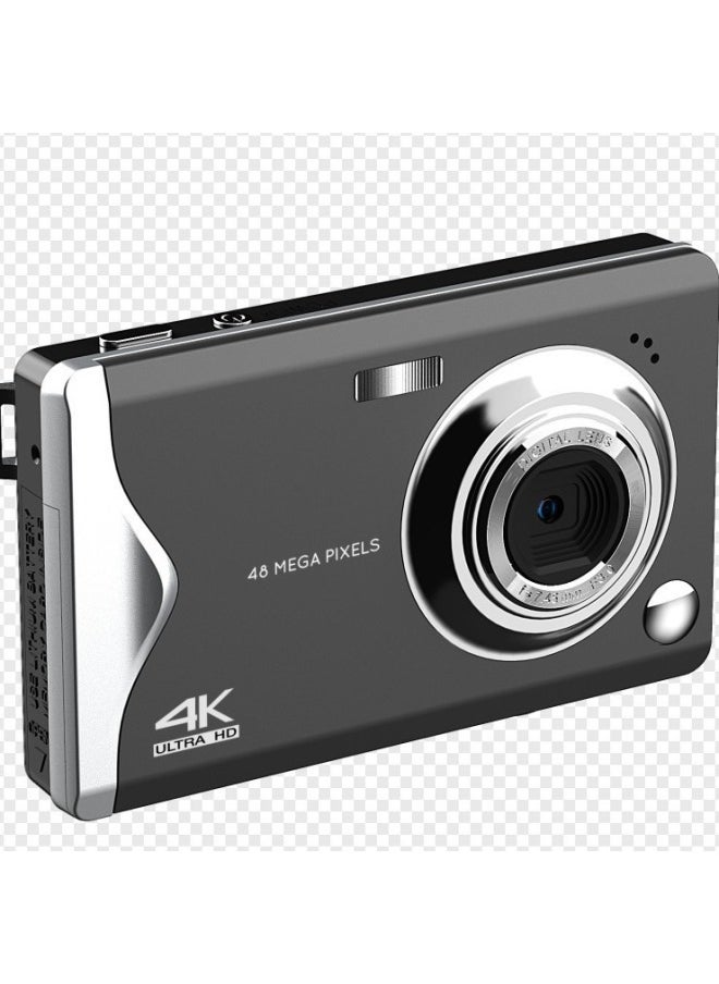 Generic - 4K HD Large Screen Ccd Style Digital Camera Lightweight 48 Million Pixel Student Home Selfie Card Camera-Body Color:Standard Chinese Version Black + Card Reader With Adapter + 8gb Card - Image 1