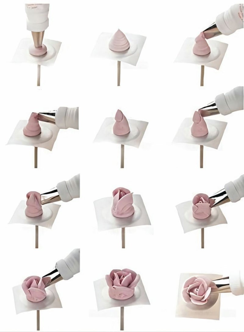 Y&D Cake Flower Nail and Lifters Set, 6PCS Stainless Steel Cupcake Decor Baking Tools, 4 Size  - Image 5