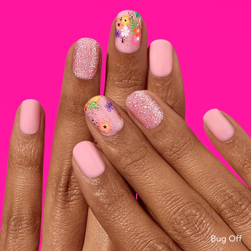 Dashing Diva Gloss Nail Strips Bundle - The Spring Florals Collection - Wallflower Frenzy & Bug Off - UV Free, Chip Resistant, Long Lasting Gel Stickers - Contains 2 Sets - Image 3