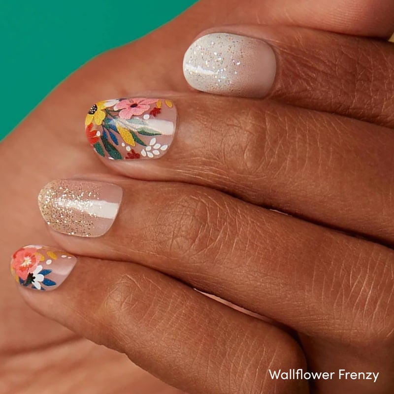 Dashing Diva Gloss Nail Strips Bundle - The Spring Florals Collection - Wallflower Frenzy & Bug Off - UV Free, Chip Resistant, Long Lasting Gel Stickers - Contains 2 Sets - Image 2