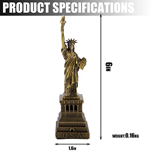 FUNHOKO Statue of Liberty America 6 Inches Metal Model Souvenir Home Decor Gift Copper Tint for Friends,New York City Party Supplies (15 cm) - Image 3