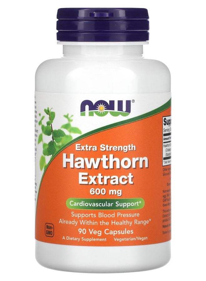 now Hawthorn Extract Extra Strength 600 mg 90 Veg Capsules