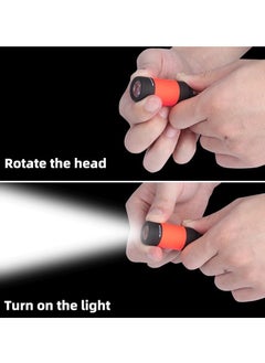 AROAQ Mini Keychain Flashlight, Usb Torch Rechargeable Colorful Led Flashlight, Portable Bright Flashlight Keychain, High-powered Keychain Lamp With Hook For Camping, (red)  - Image 3