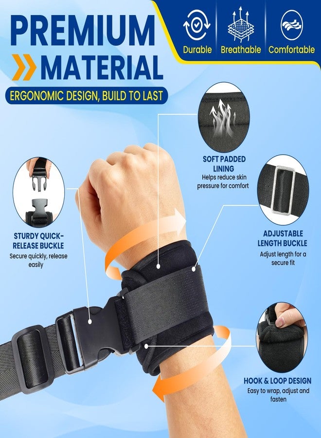 JNATER Bed Restraints Belts for Wrists and Ankles - 4 Pack Comfortable Leg & Hand Restraints with Quick Release Buckle for Dementia, Elderly, Cognitive Disorders & Safer Movement Support - Image 5