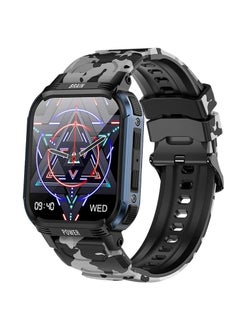 Lemfo Bluetooth Smart Watch, 1.85" HD Display Smart Fitness Watch, 1p68 Waterproof Military Smart Wrist Watch With 100 Plus Sports Mode, Voice Assistance Health Monitoring Watch For Men, (Blue Black)  - Image 1