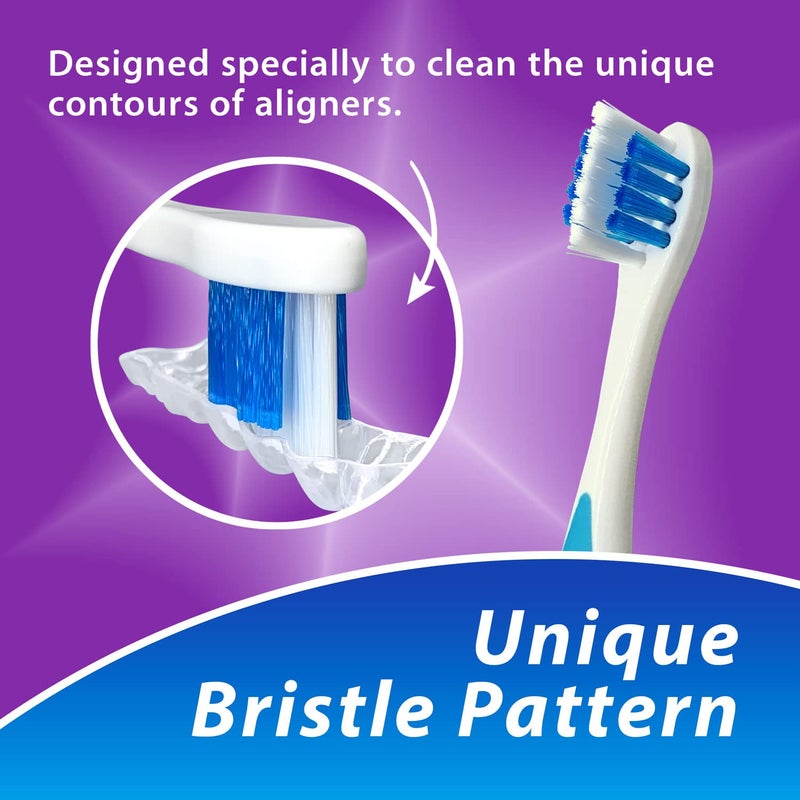 BrightWorks Aligner Brush (3 Pack) Safely and Effectively Cleans Aligners, Retainers, Mouth Guards, and Night Guards. Easy to Use and Safe for Most Dental Appliances. - Image 5