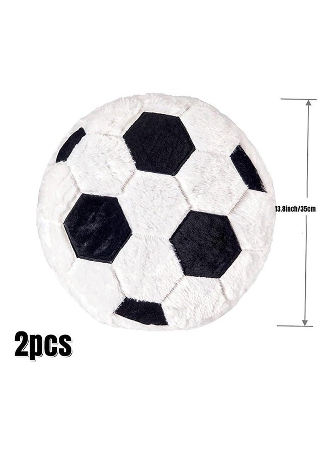 Bukela 2 Pack 45 Cm Football Throw Pillow Plush Soccer Pillow Filled Sports Balls Toy Soft and Durable Soccer Basketball Sports Throw Pillow Cushion Sleep Travel Pillow Sports Toy Gift (Football)  - Image 2