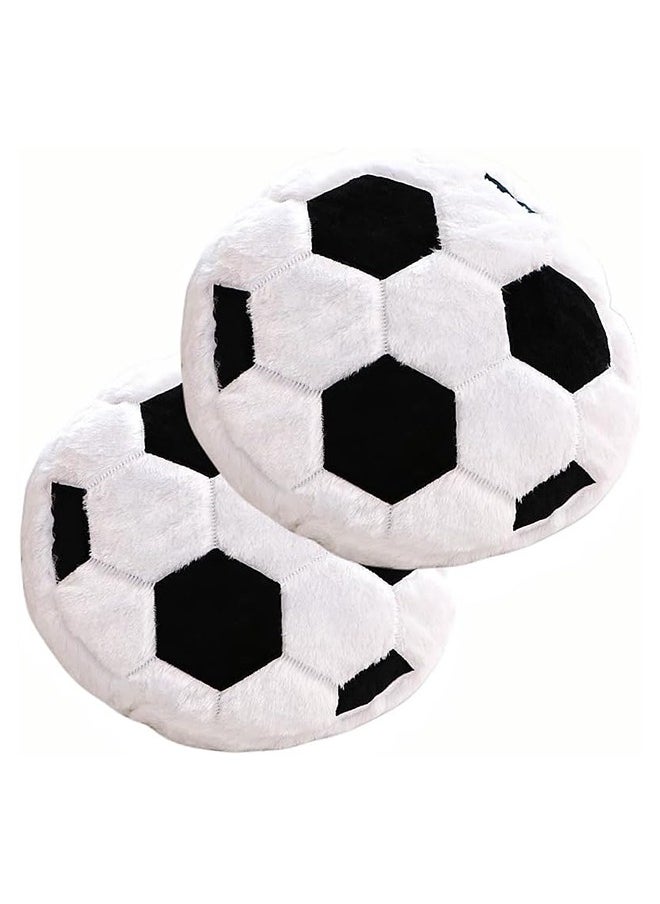 Bukela 2 Pack 45 Cm Football Throw Pillow Plush Soccer Pillow Filled Sports Balls Toy Soft and Durable Soccer Basketball Sports Throw Pillow Cushion Sleep Travel Pillow Sports Toy Gift (Football)  - Image 3
