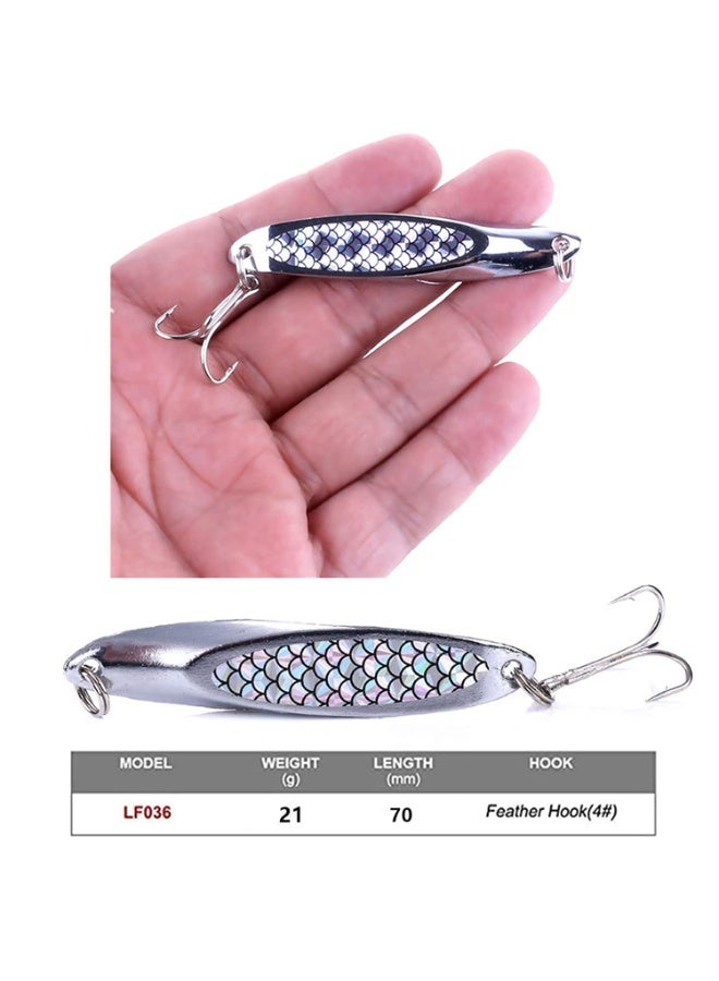 Fishing Lure Set – 5 Pcs Metal Hooks, Lure Sequins Spoons with Hard Bait – Sea Lake Lure Tool for Saltwater & Freshwater – Trout, Bass, Salmon Fishing - Image 2