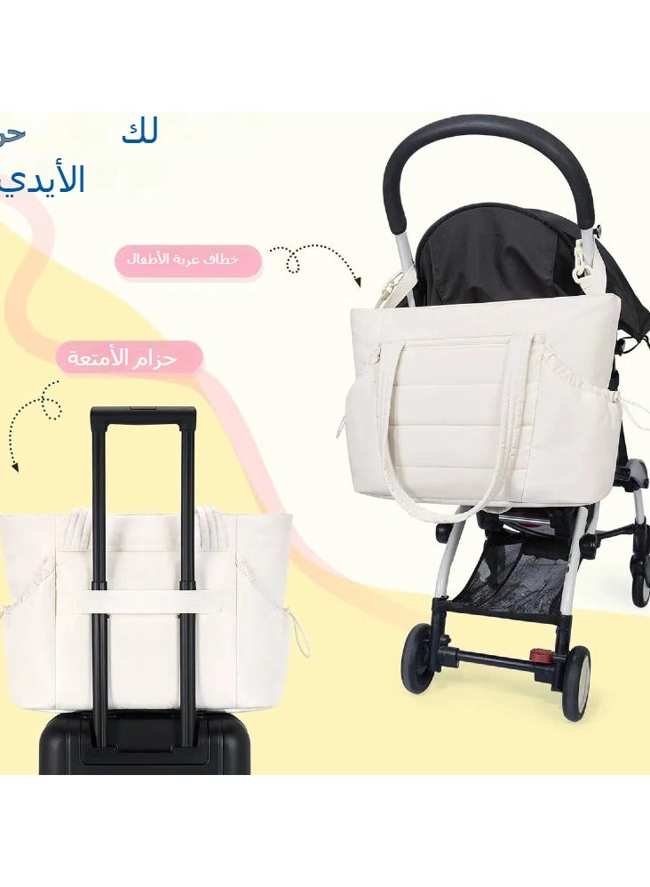 general Multifunctional large-capacity cosmetic bag, convenient travel storage bag, jewelry, jewelry folding storage bag (beige) - Image 3