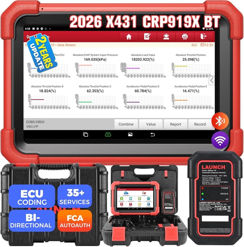 LAUNCH X431 CRP919X BT OBD2 Scanner ECU Coding CANFD DoIP Diagnostic Tool - Image 1