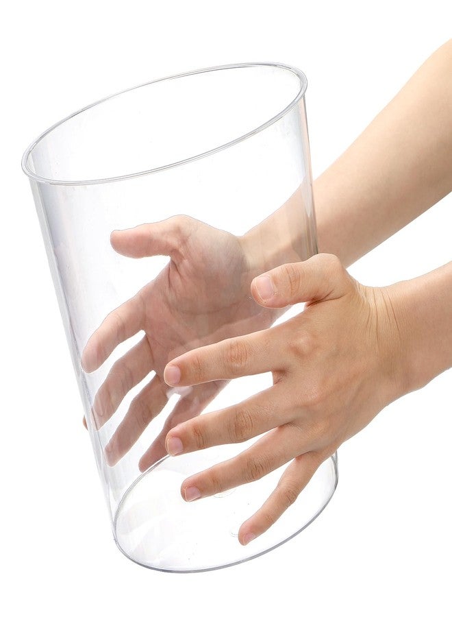 Okllen 6 Pack Clear Round Plastic Waste Baskets, BPA-Free Trash Can Bin for Bathroom, Kitchen, Office, Home, 8"x7.5"x6.4" - Image 3