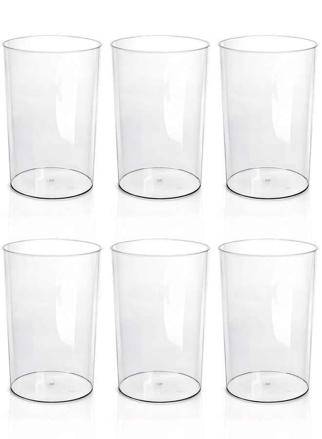 Okllen 6 Pack Clear Round Plastic Waste Baskets, BPA-Free Trash Can Bin for Bathroom, Kitchen, Office, Home, 8"x7.5"x6.4" - Image 1