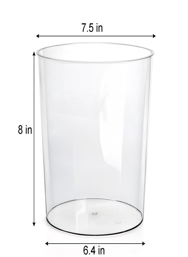Okllen 6 Pack Clear Round Plastic Waste Baskets, BPA-Free Trash Can Bin for Bathroom, Kitchen, Office, Home, 8"x7.5"x6.4" - Image 2