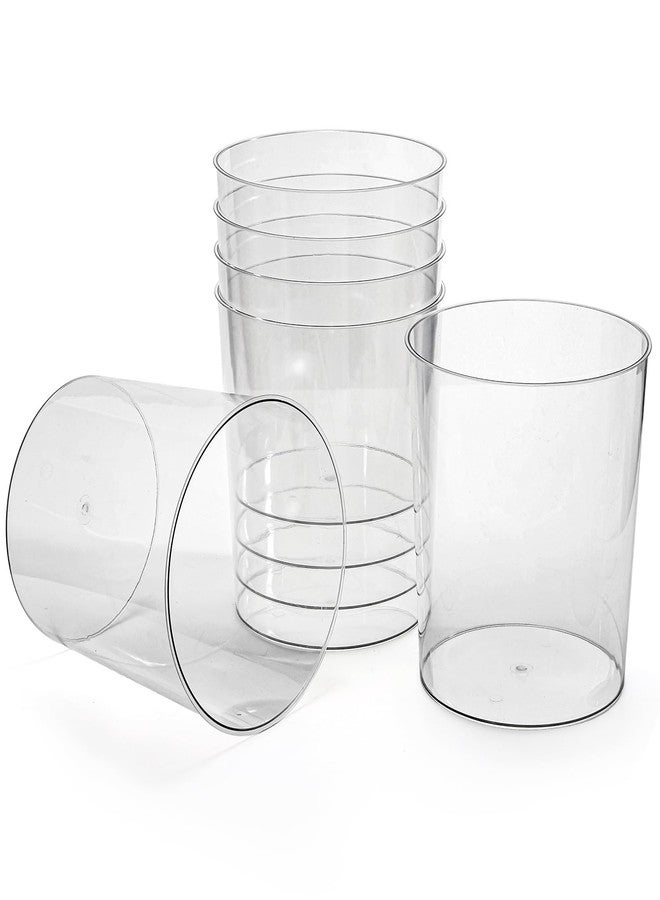 Okllen 6 Pack Clear Round Plastic Waste Baskets, BPA-Free Trash Can Bin for Bathroom, Kitchen, Office, Home, 8"x7.5"x6.4" - Image 4