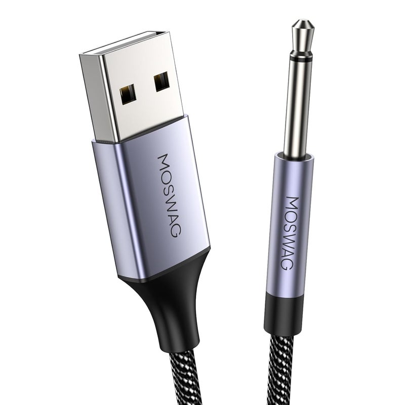 MOSWAG USB DC Charging Cable, USB Fast Charging Cord, 2.5 mm Replacement DC Charging Cable, Nylon Braided, for Wireless Massagers (1M) | Replacement DC Charger for Massager,Toys & 2.5mm Devices Aluminum Alloy Shell,3ft/1M Length For Laptop, PC,Car,Power Bank - Image 1