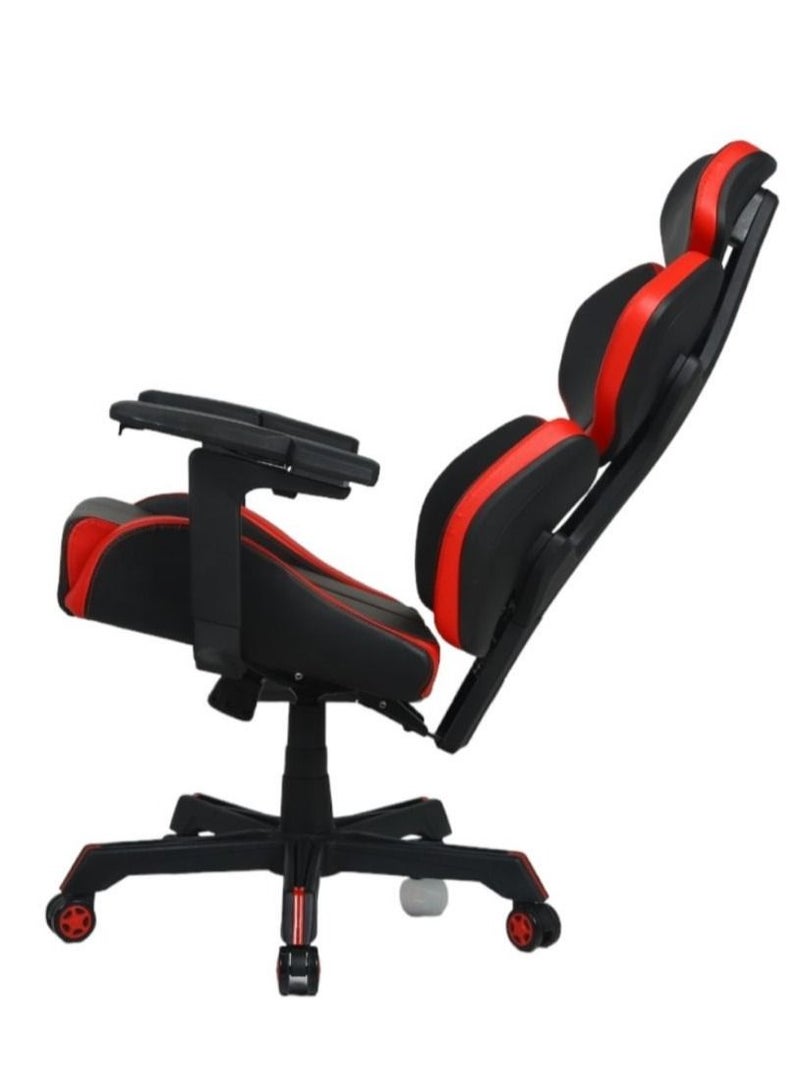 Dazzle - Gaming Chair - Black/Red (High quality CA117 standard mesh fabric & molded foam, ecofriendly plastic frame, adjustment angle and height headrest, split back support, height adjustable) - Image 4