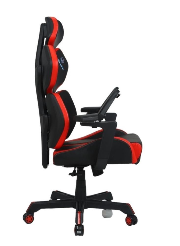 Dazzle - Gaming Chair - Black/Red (High quality CA117 standard mesh fabric & molded foam, ecofriendly plastic frame, adjustment angle and height headrest, split back support, height adjustable) - Image 3