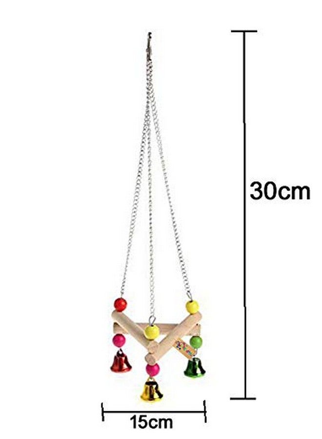 Western Era Playful Natural Gym Wood Bead Hanging Chain Swing Toy For Birds - Image 2