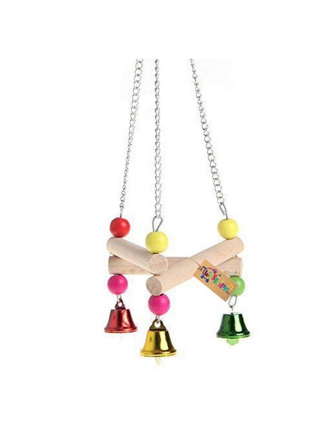 Western Era Playful Natural Gym Wood Bead Hanging Chain Swing Toy For Birds - Image 4