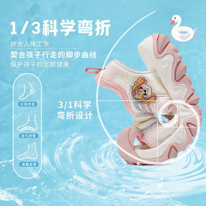 Wang Wang Team Sandals 2025 Boys Non-Slip Wear-Resistant Baotou Girls Anti-Collision Soft Bottom Fashion Sneaker - Image 3
