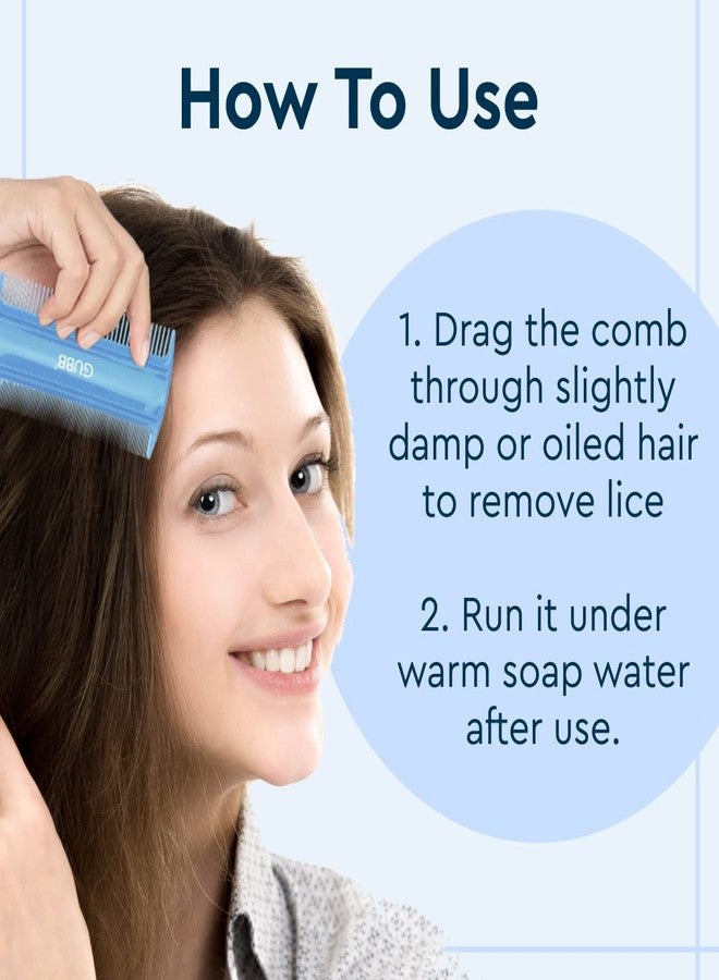 غوب مشط شعر بلاستيكي جديد من GUBB USA للشعر المبلل (كبير) أزرق (مشط القمل) - Image 5