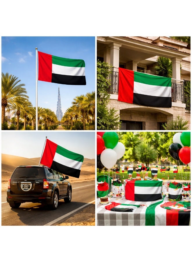 KhpalKar UAE Flag 150 x 90 cm Premium Quality United Arab Emirates National Flag Durable Polyester Fabric Fade Resistant Indoor and Outdoor Use - Image 3