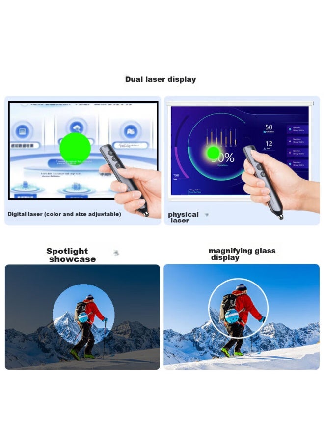 Norwii N10s Pro Laser Page-turning Pen, Green Light, Touchscreen Writing, Teacher's Ppt Bluetooth Connection Page-turning Remote Control For Seewo Led Lcd All-in Machine With 64gb Storage - Image 4